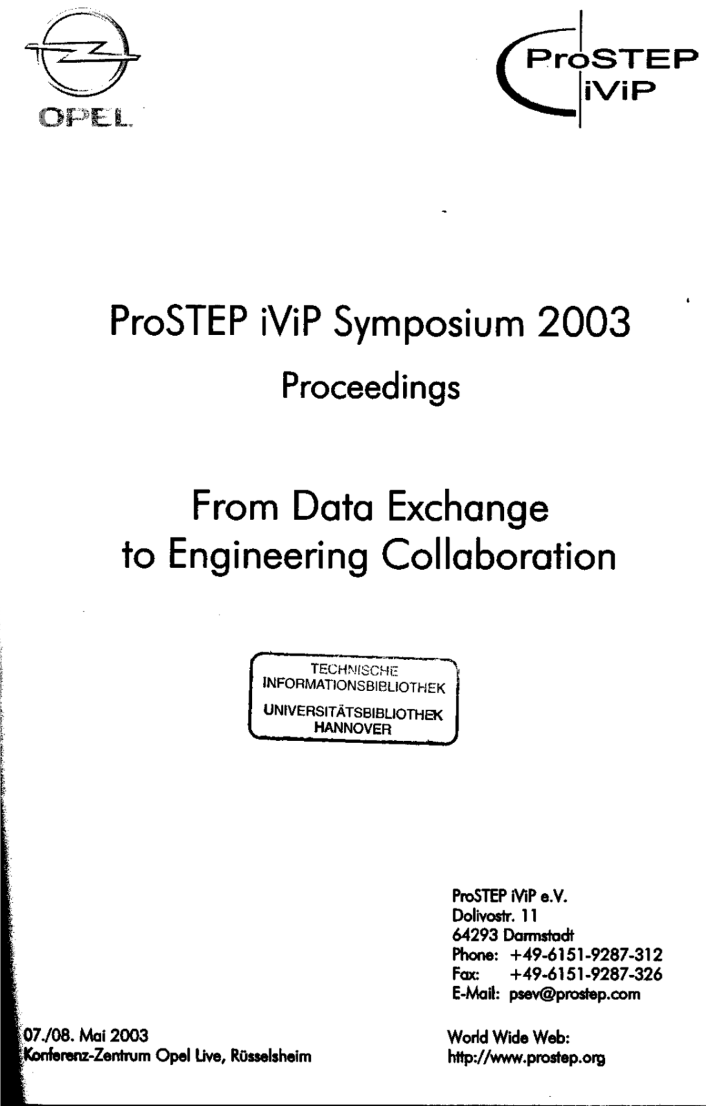 Prostep Ivip Symposium 2003 from Data Exchange to Engineering