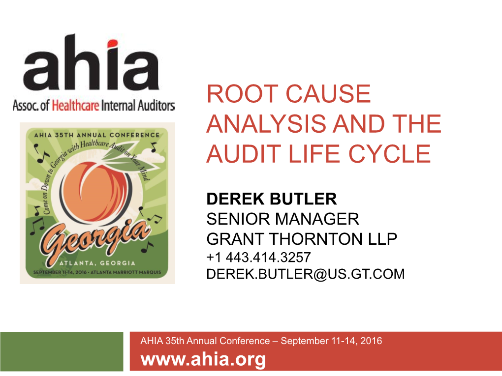 Root Cause Analysis and the Audit Life Cycle