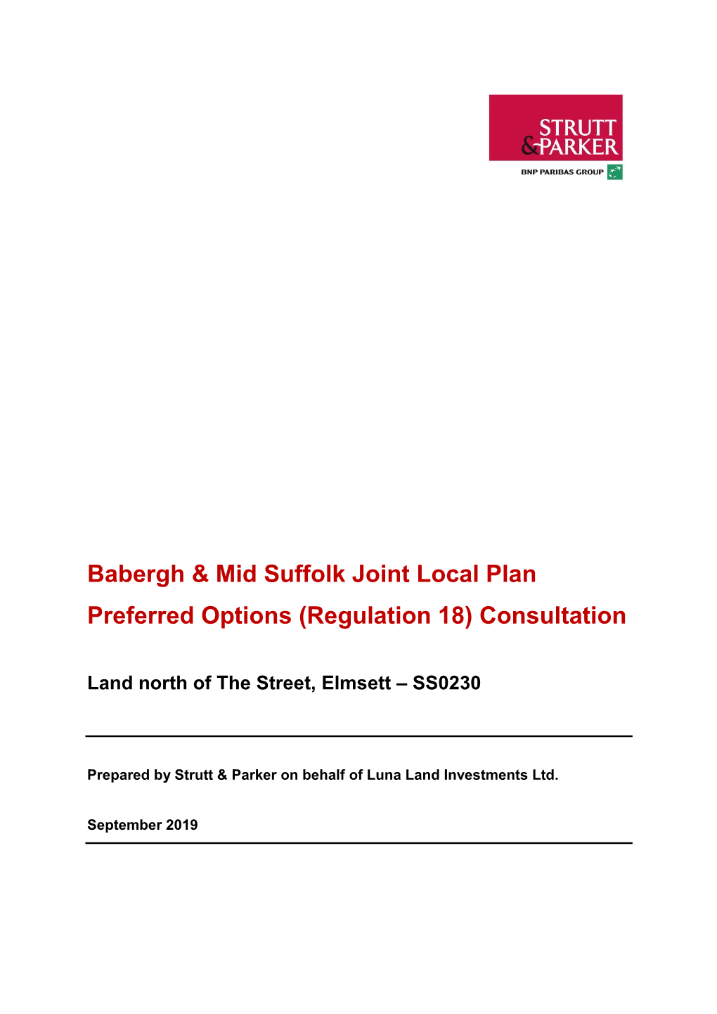 Babergh & Mid Suffolk Joint Local Plan Preferred Options (Regulation