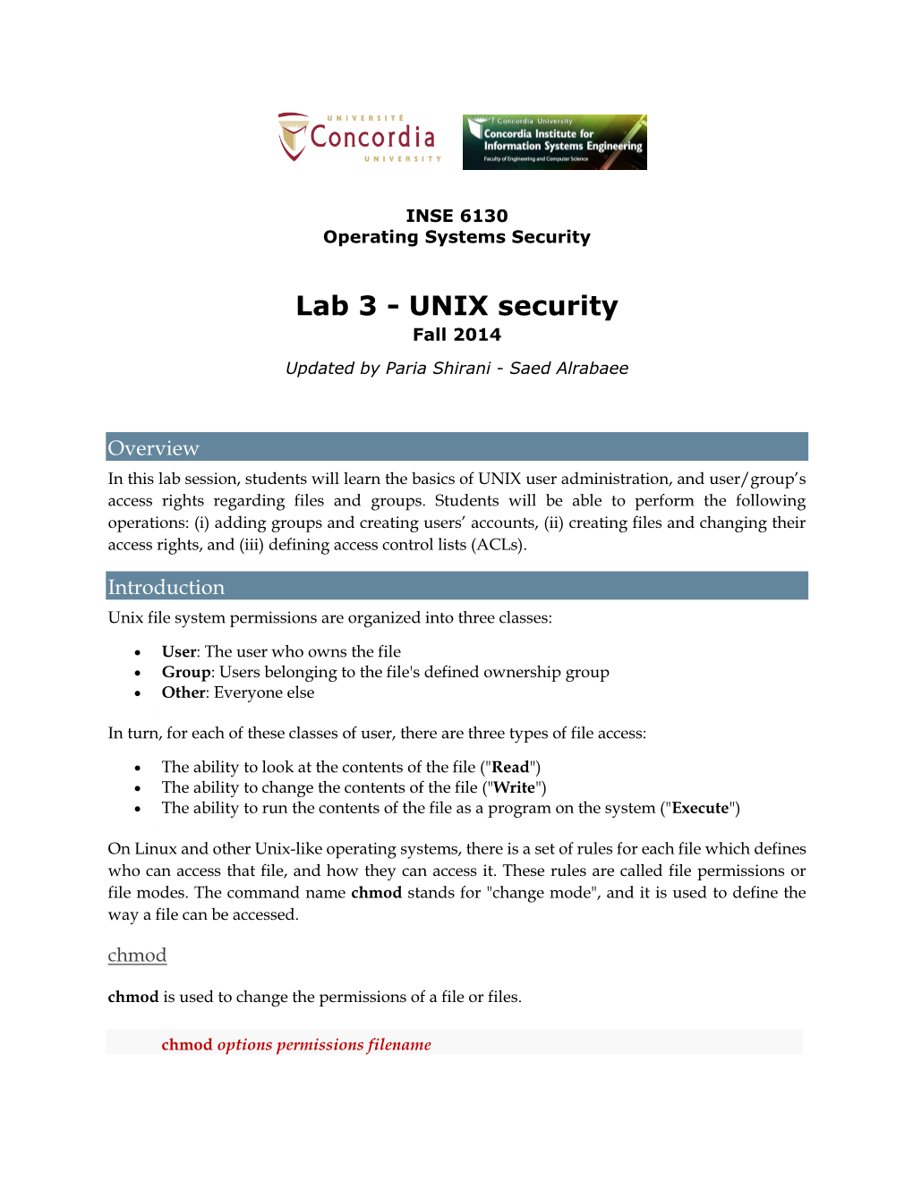 Lab 3 - UNIX Security Fall 2014