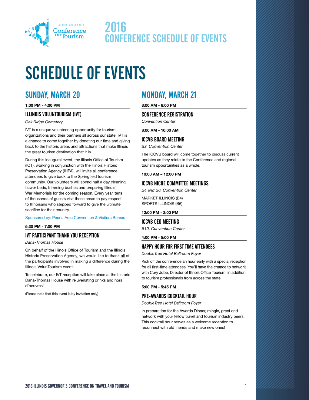 Schedule of Events