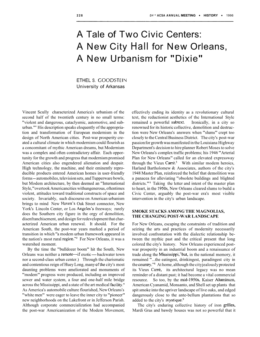 A New City Hall for New Orleans, a New Urbanism for "Dixie"