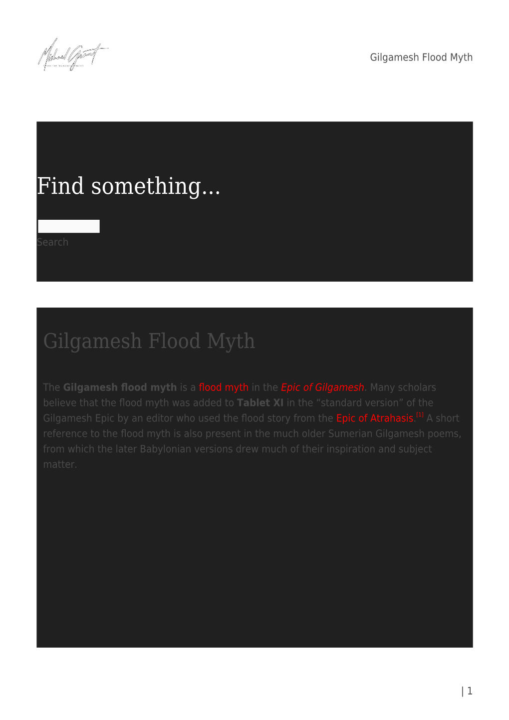 Gilgamesh Flood Myth