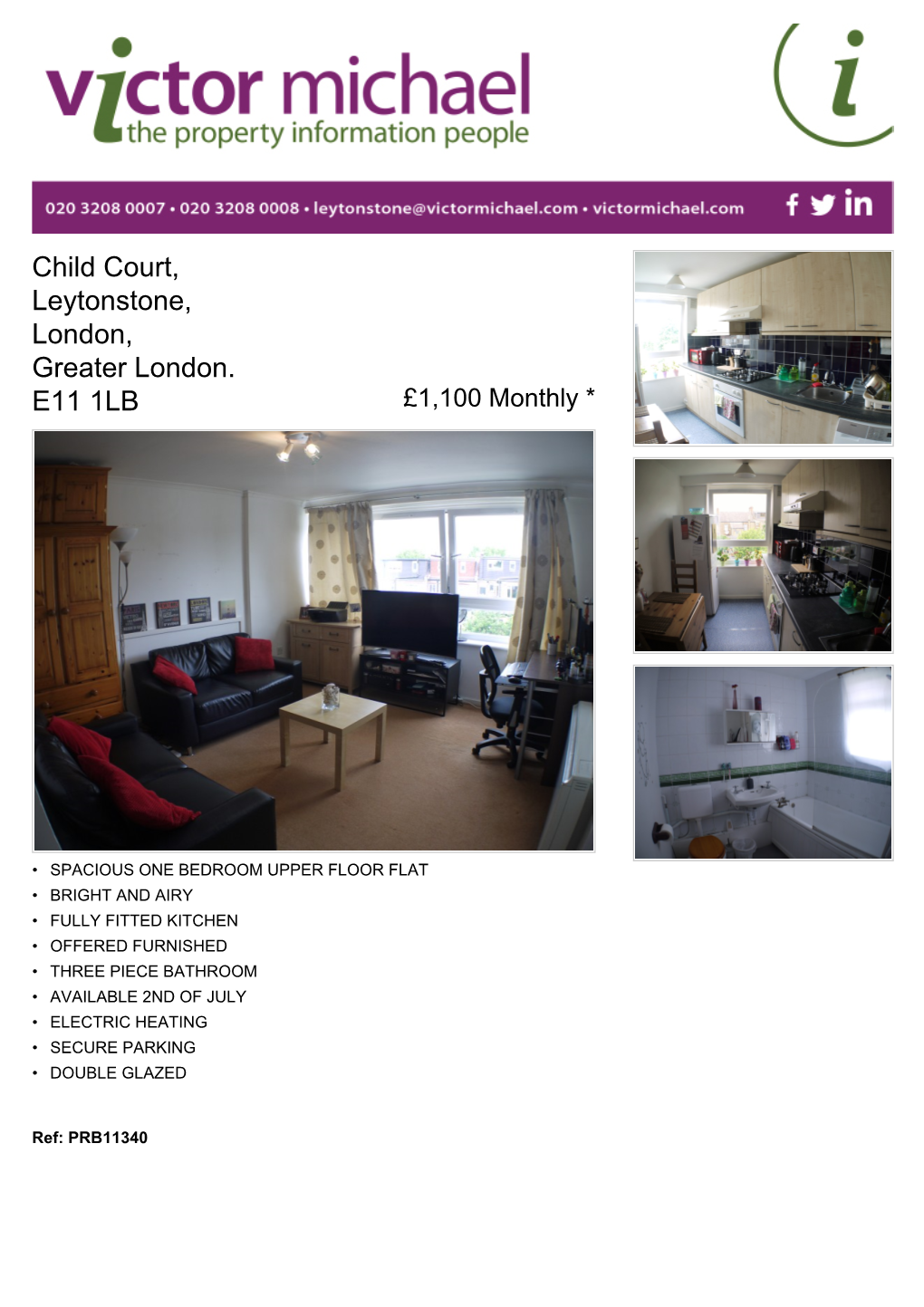 Child Court, Leytonstone, London, Greater London. E11 1LB £1,100 Monthly *