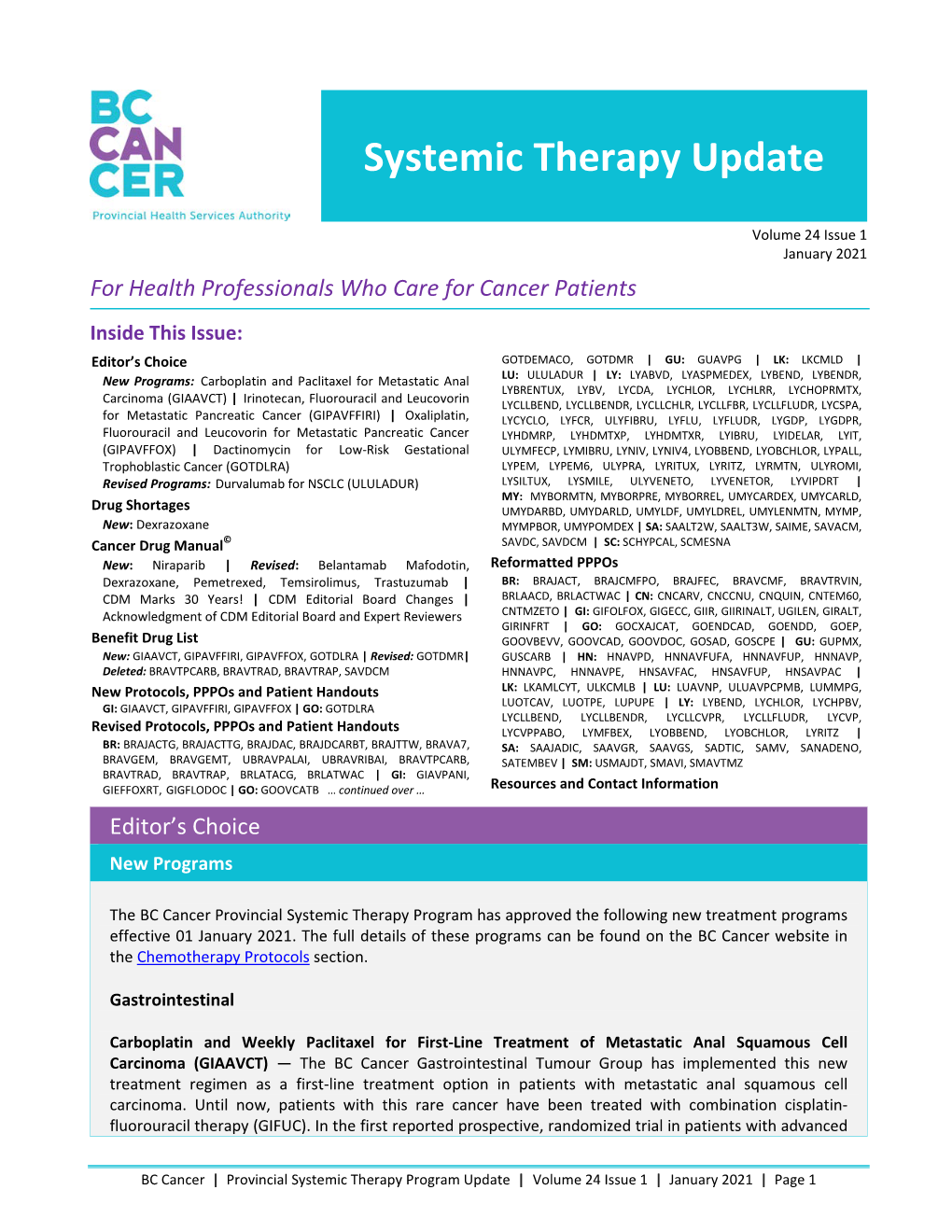 Systemic Therapy Update