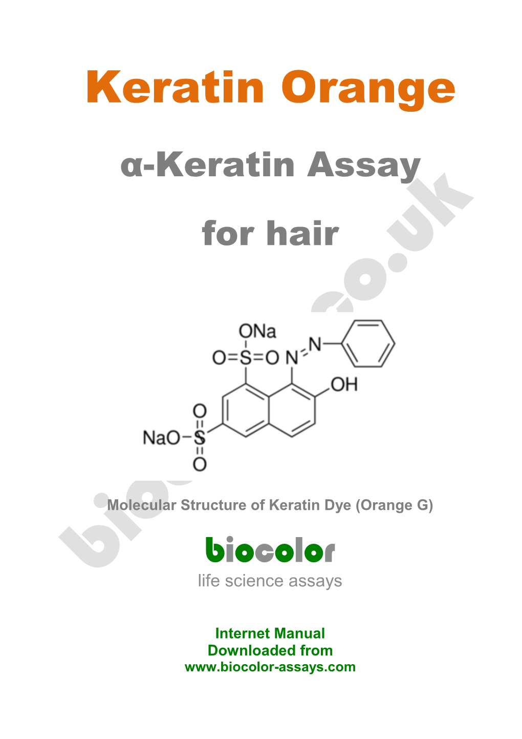 Keratin Orange Assay Manual