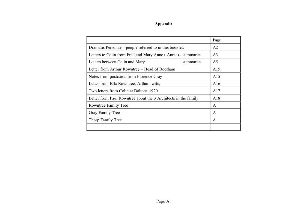 Page A1 Appendix Page Dramatis Personae