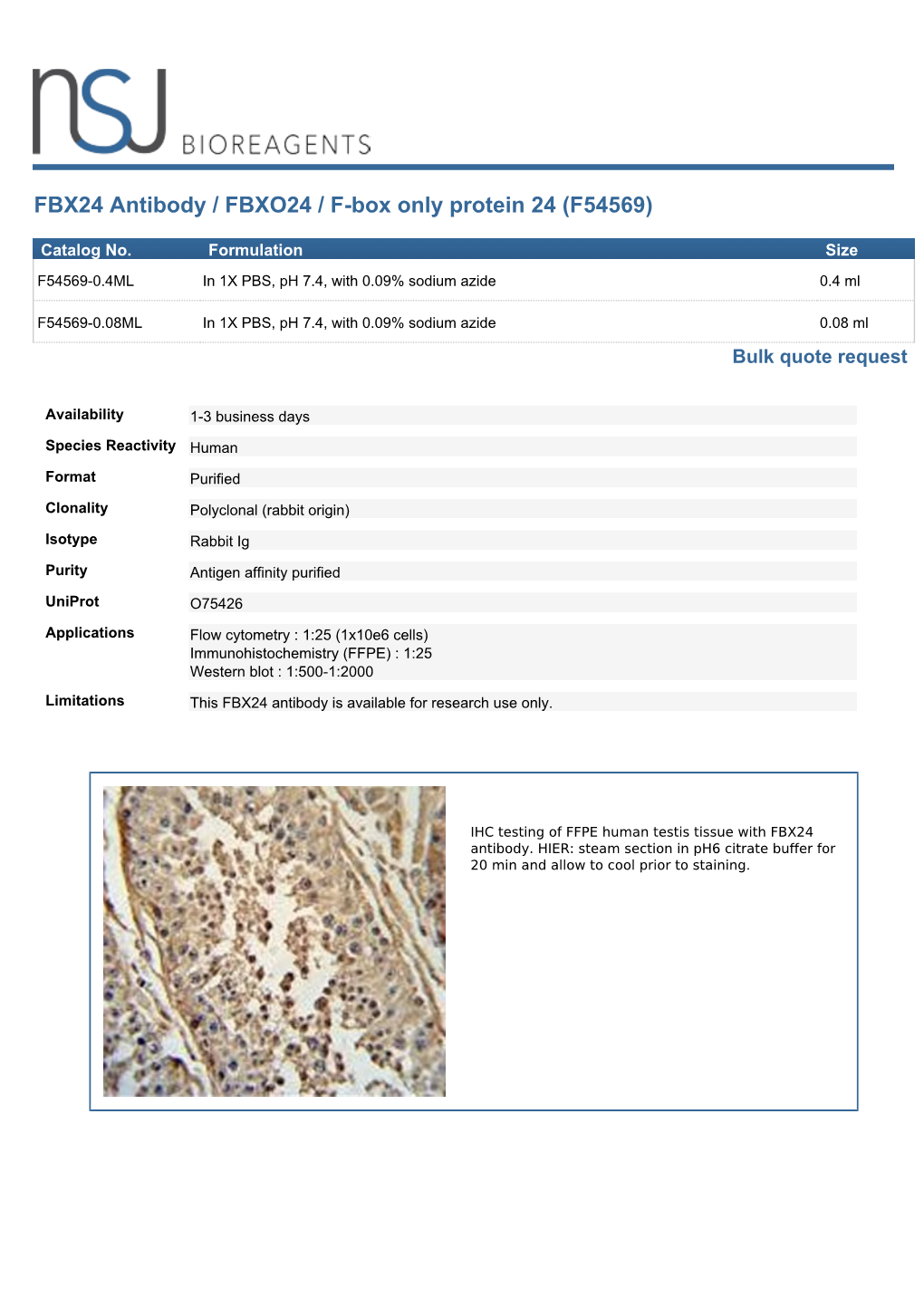 FBXO24 Antibody (F54569)