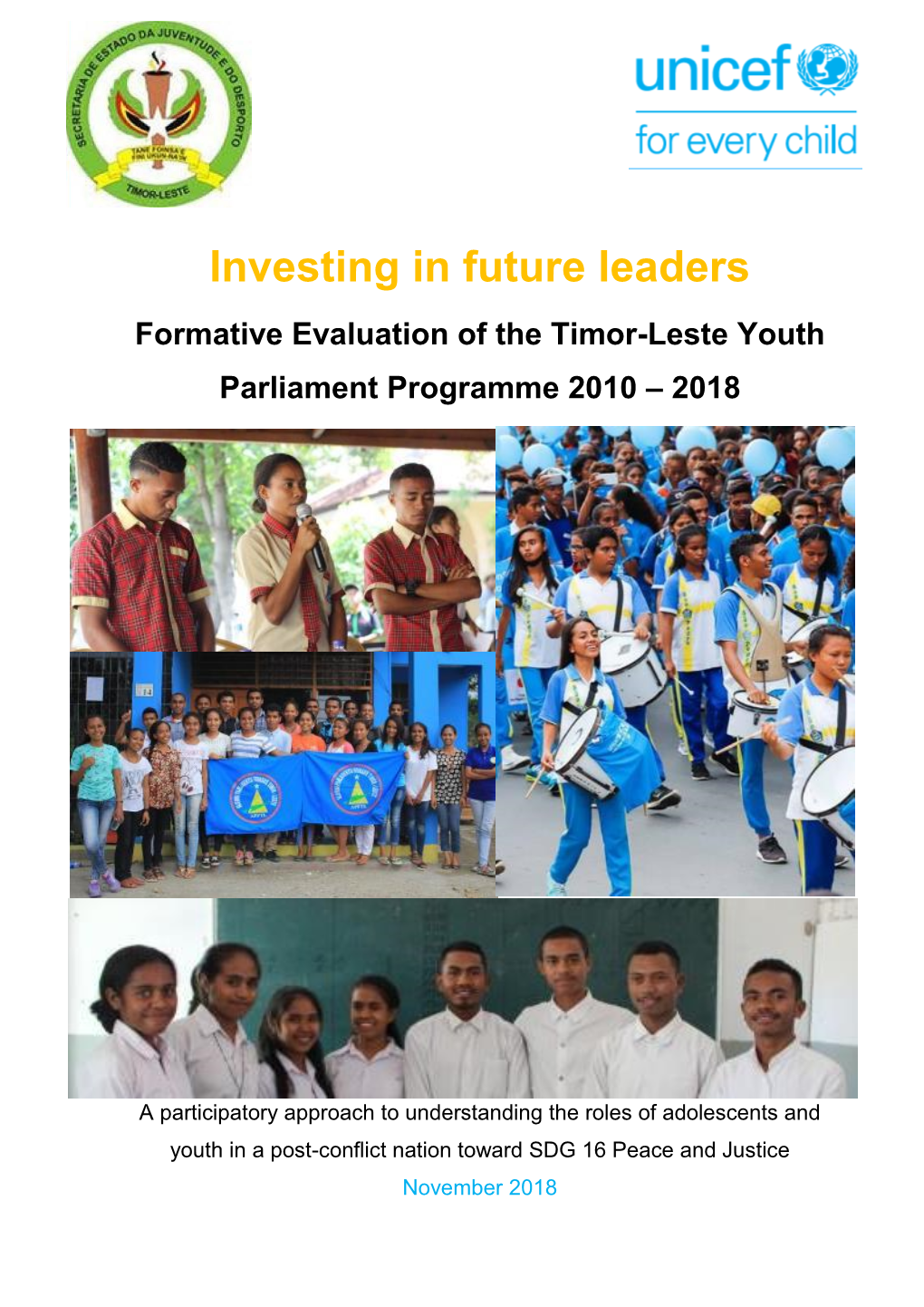 Formative Evaluation of the Timor-Leste Youth Parliament Programme 2010 – 2018