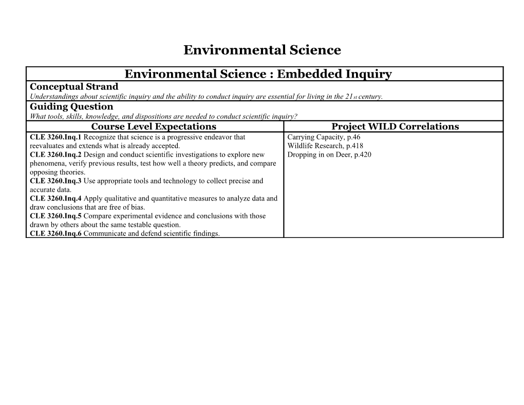 Environmental Science : Embedded Inquiry