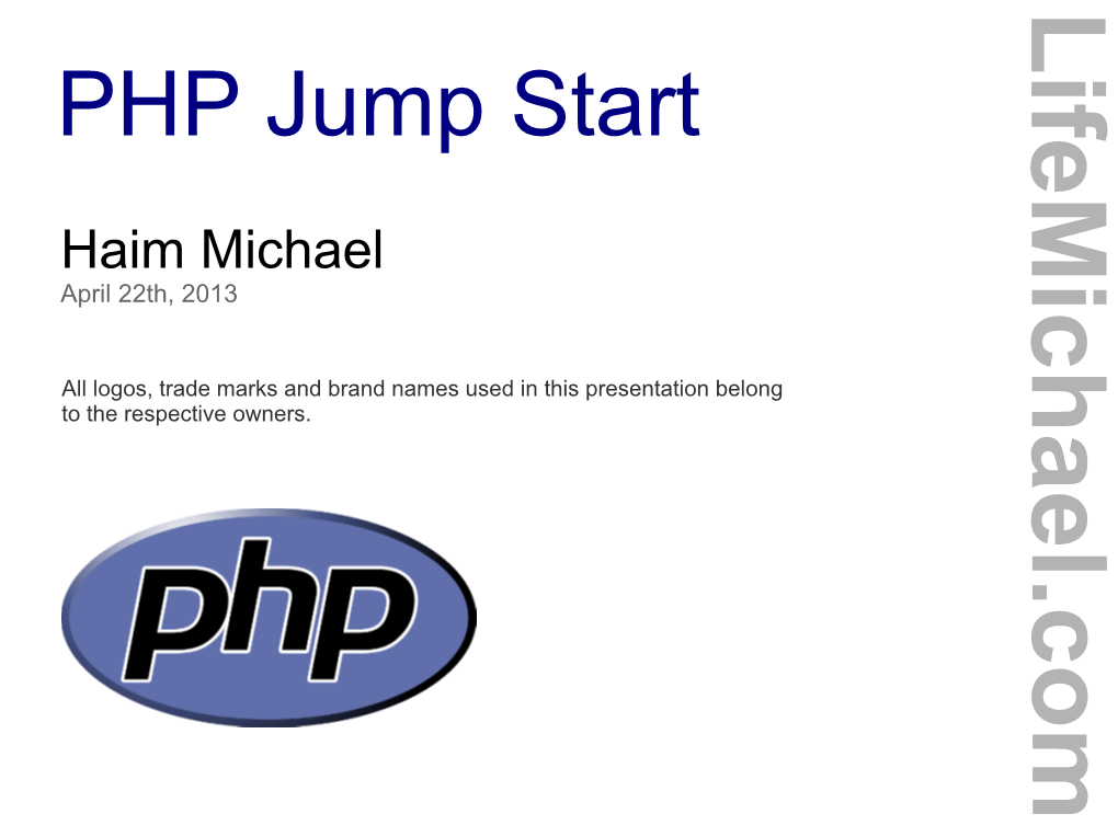PHP Jump Start E