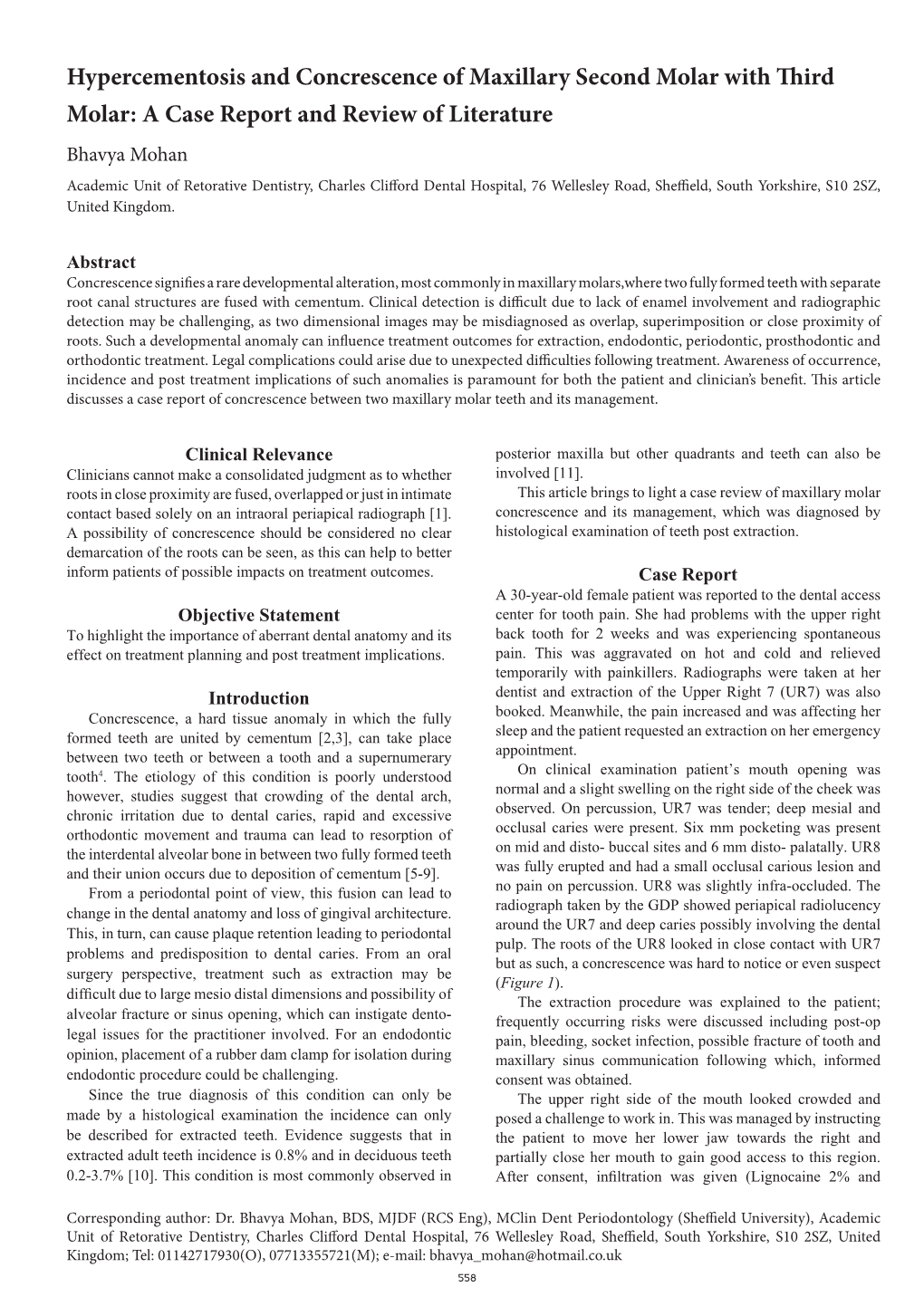 Hypercementosis and Concrescence of Maxillary Second Molar with Third Molar