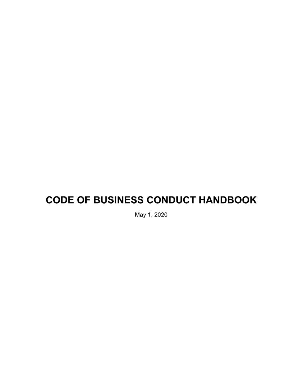 Code of Business Conduct Handbook