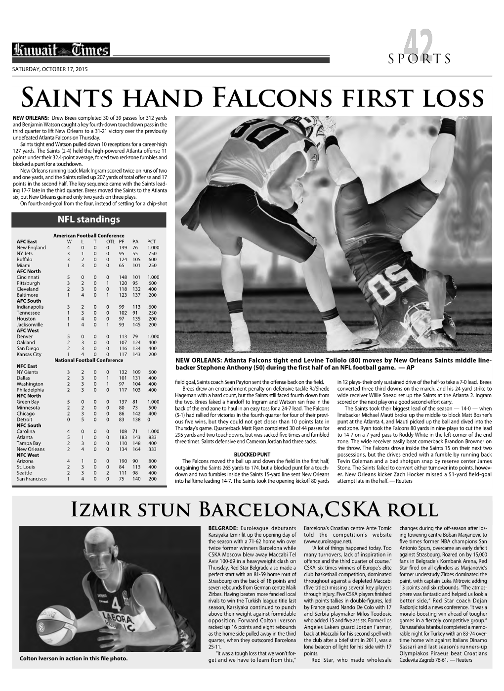Saints Hand Falcons First Loss