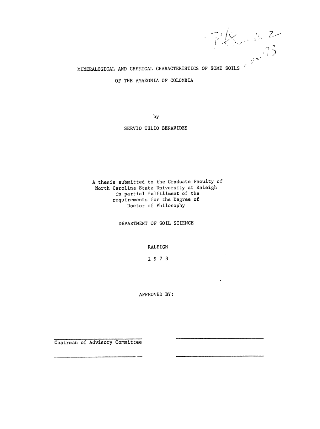 Mineralogical and Chemical Characteristics of Some Soils