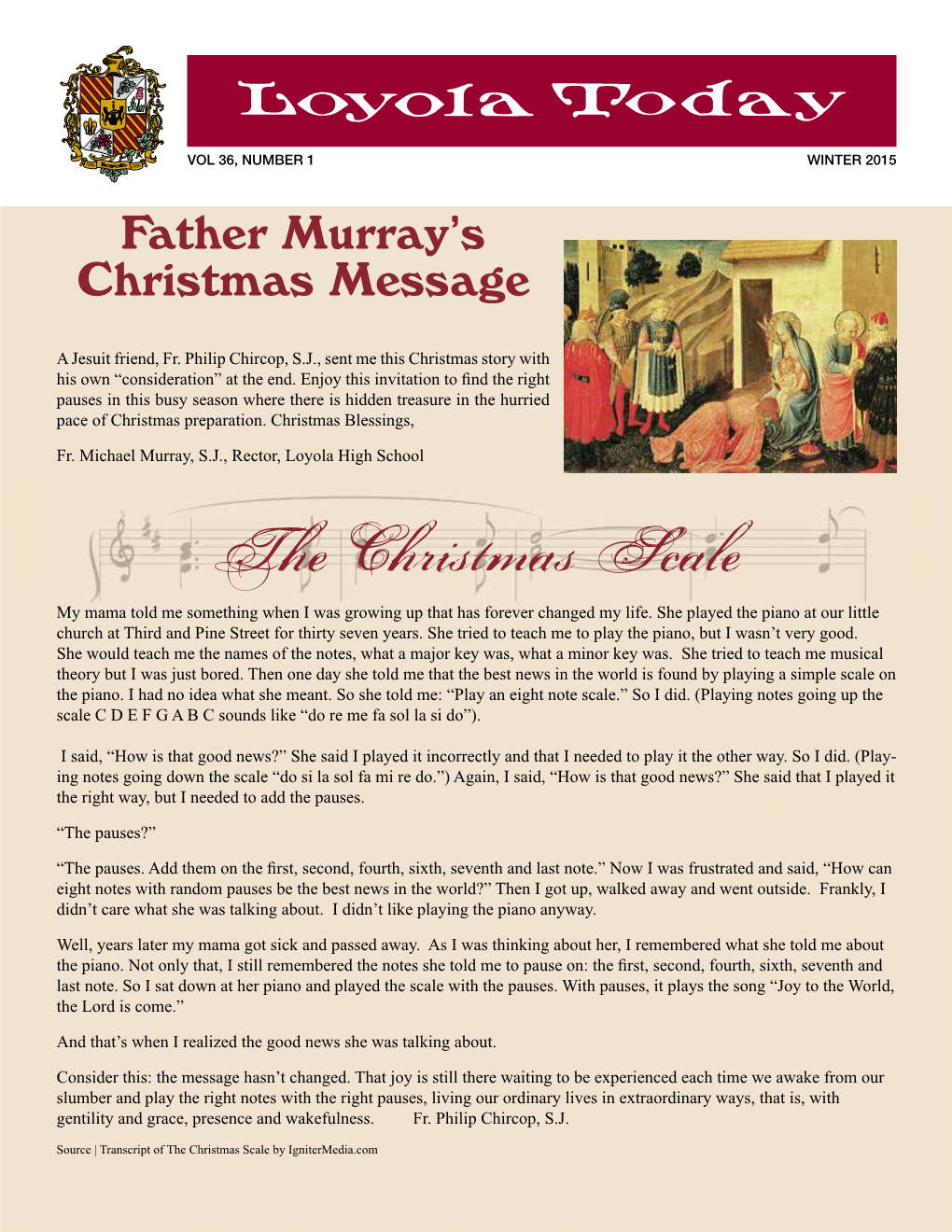 Father Murray's Christmas Message