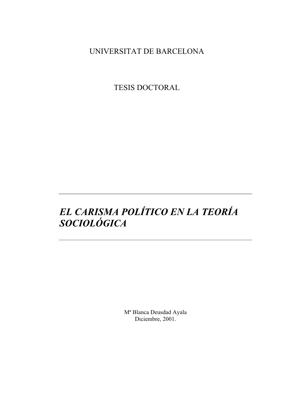 El Carisma Político En La Teoría Sociológica