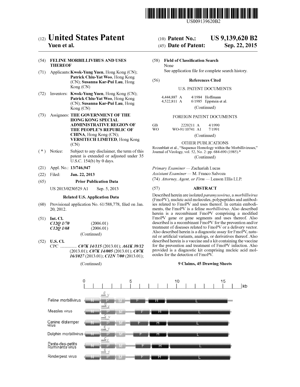 (12) United States Patent (10) Patent No.: US 9,139,620 B2 Yuen Et Al