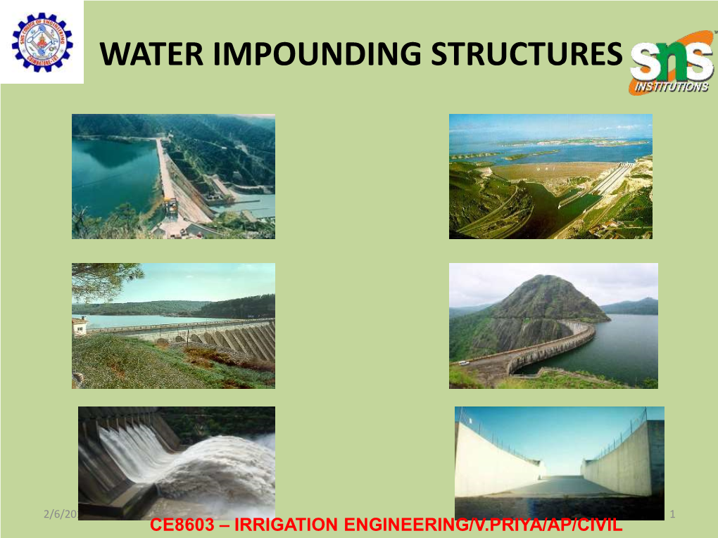 Water Impounding Structures