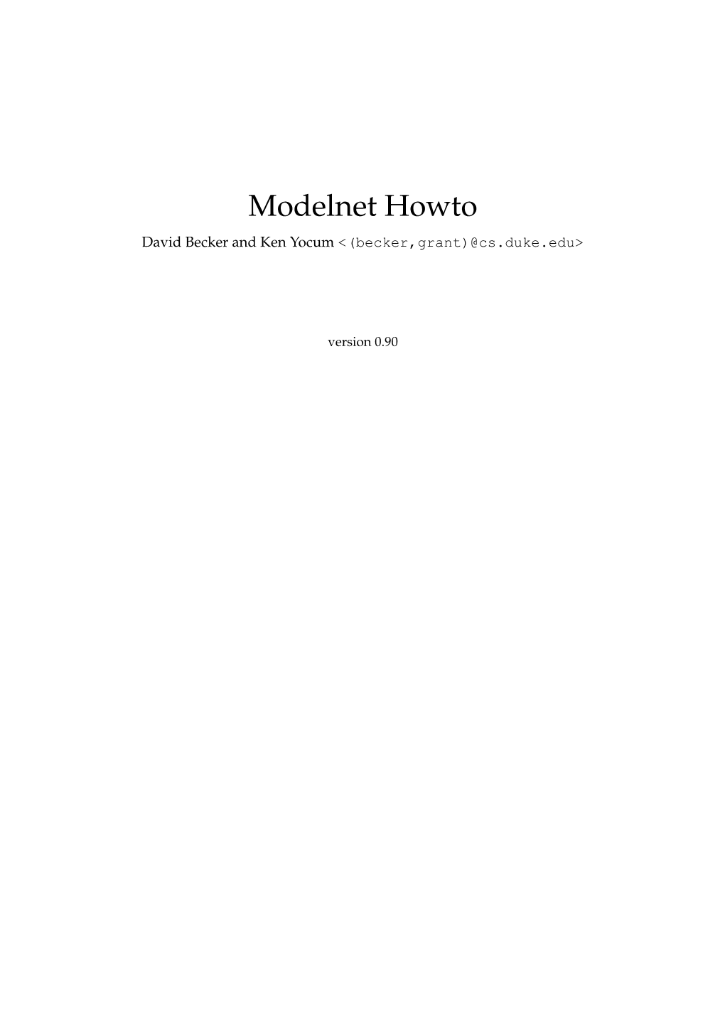 Modelnet Howto