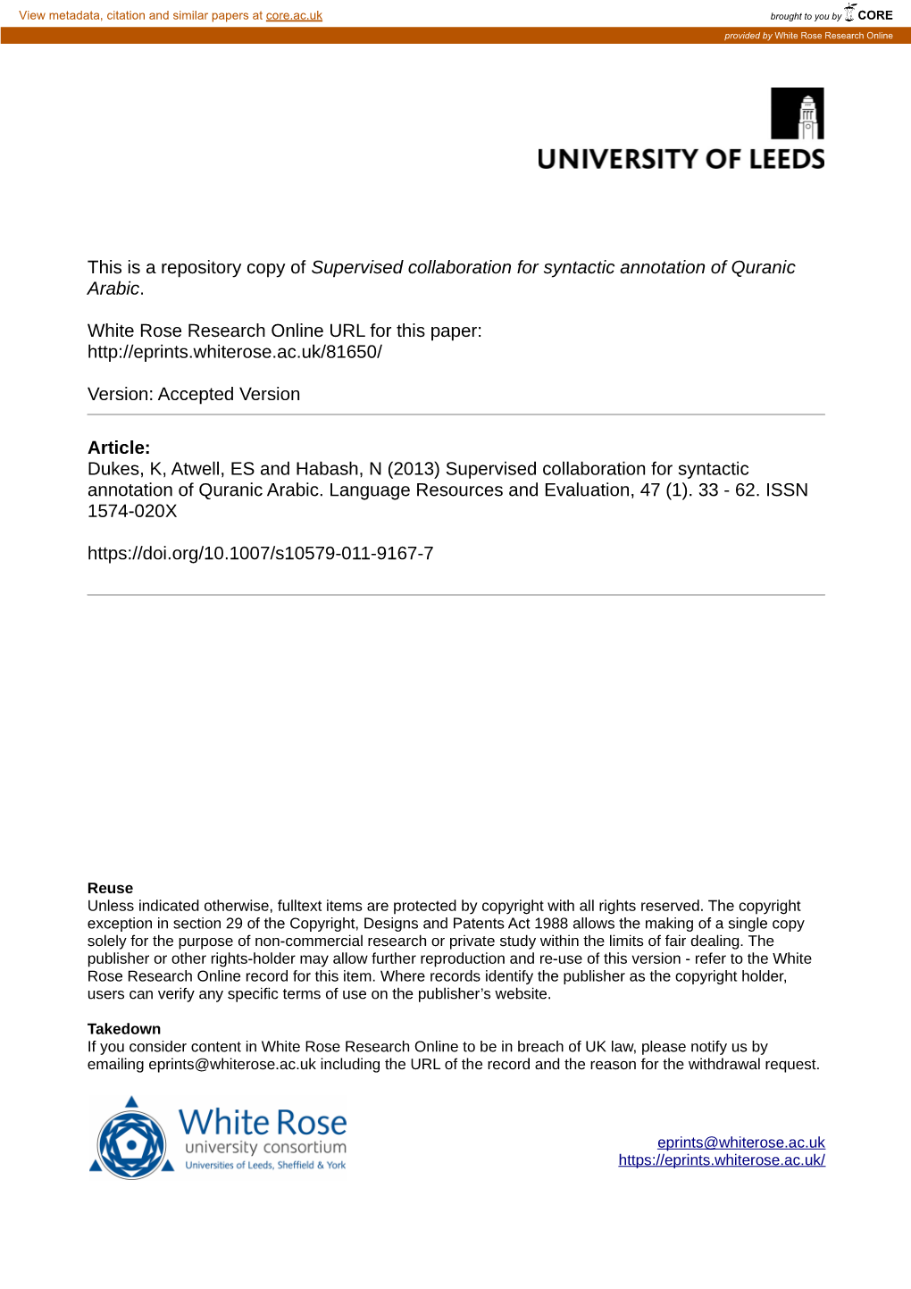 Supervised Collaboration for Syntactic Annotation of Quranic Arabic