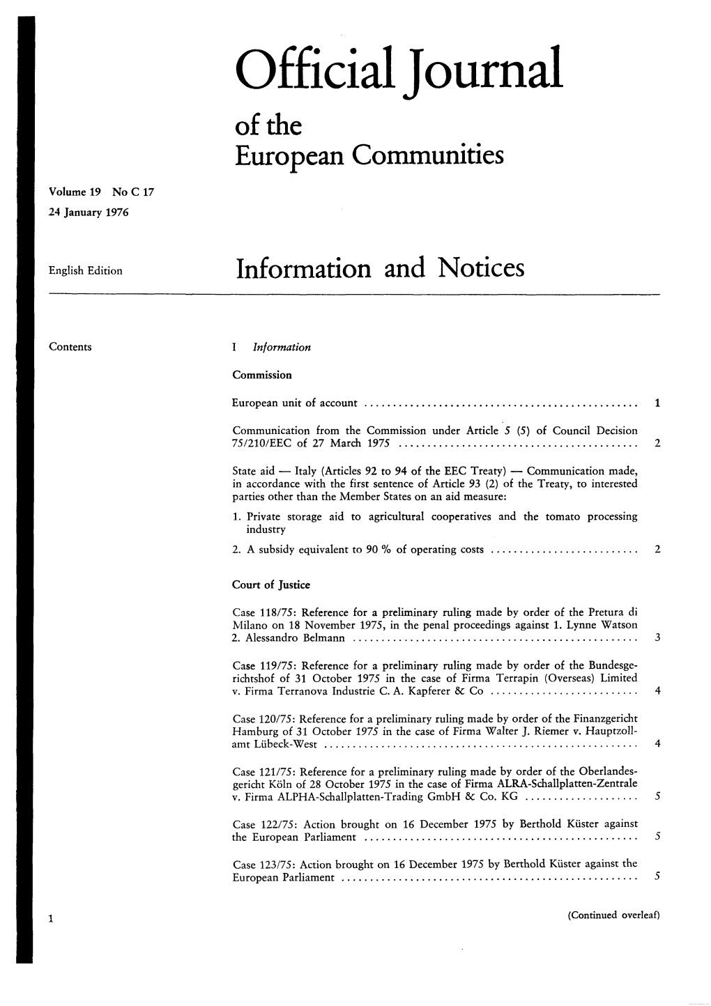 Official Journal of the European Communities