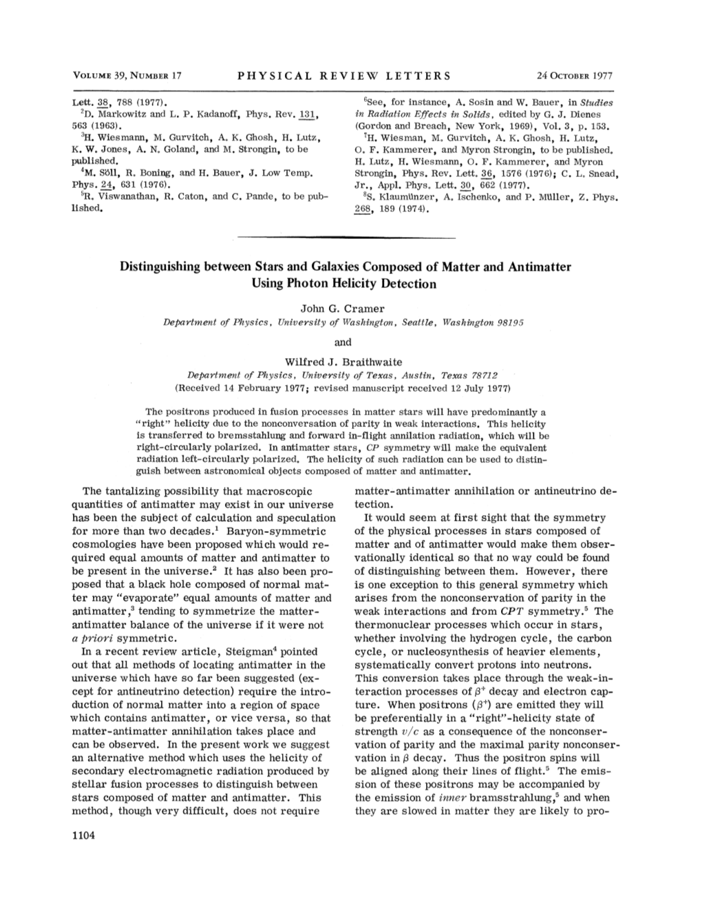 Distinguishing Between Stars and Galaxies Composed of Matter and Antimatter Using Photon Helicity Detection