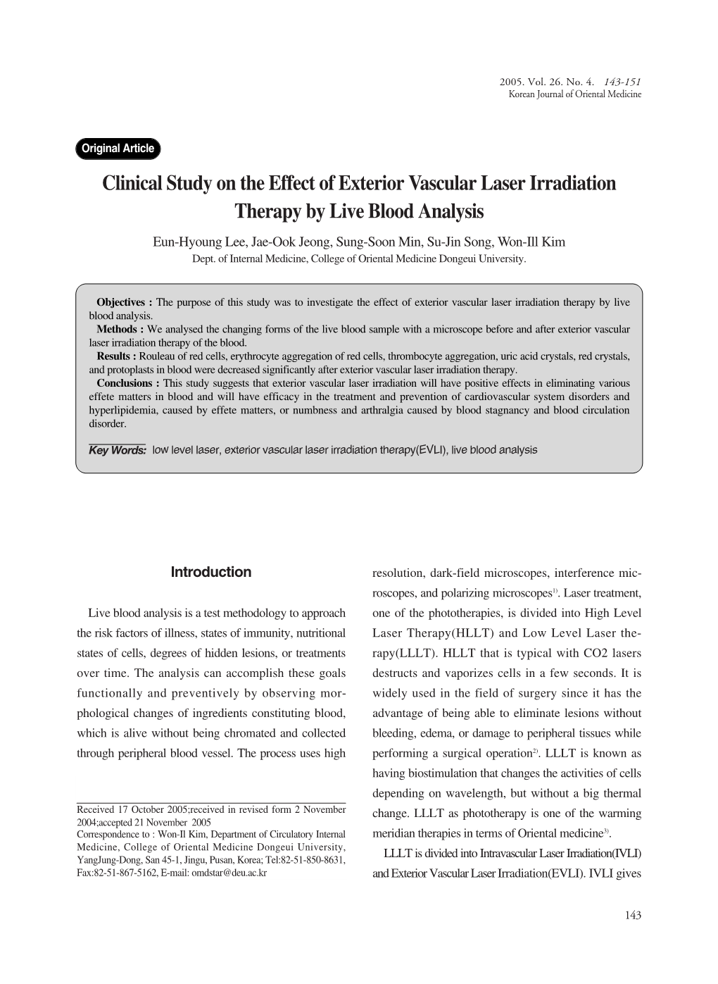 Clinical Study on the Effect of Exterior