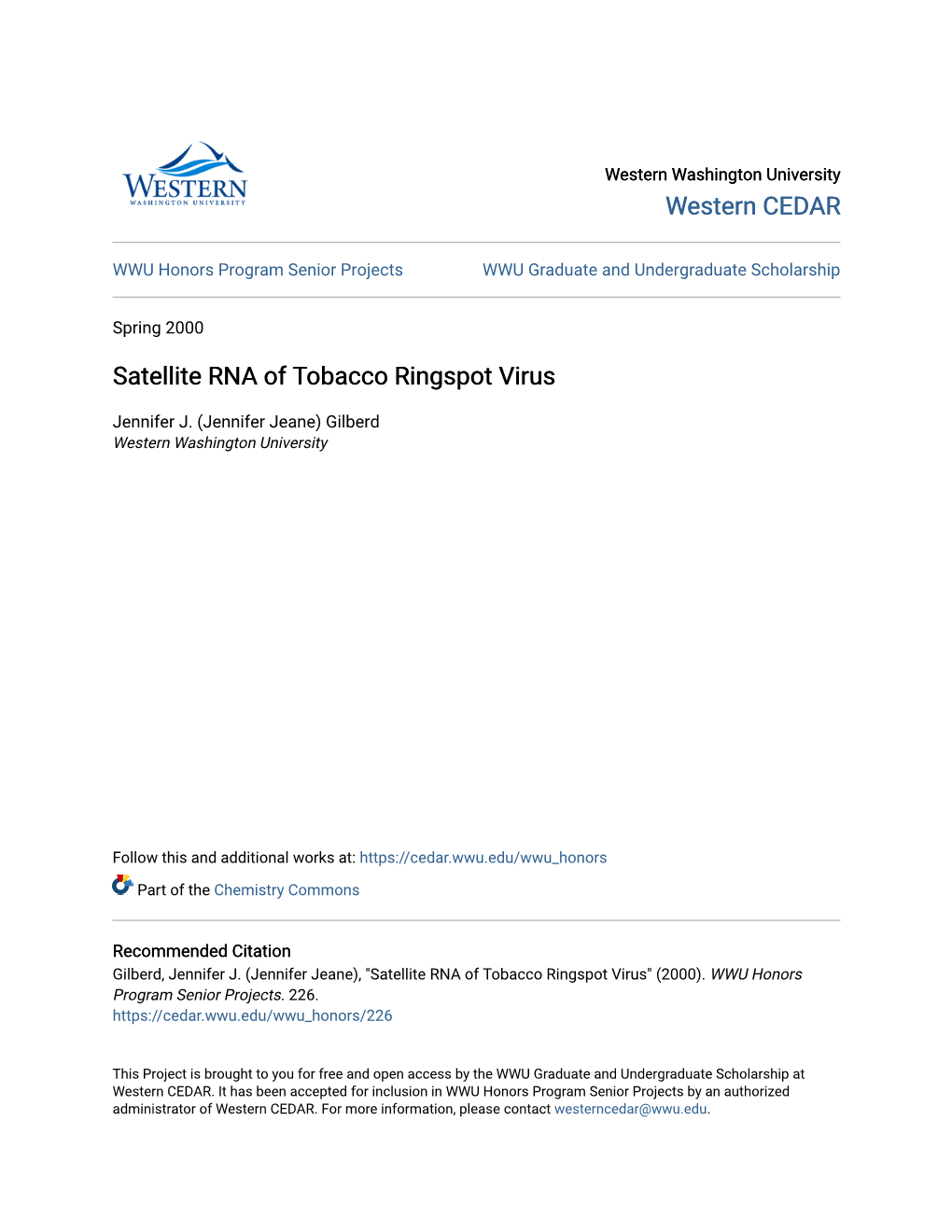 Satellite RNA of Tobacco Ringspot Virus