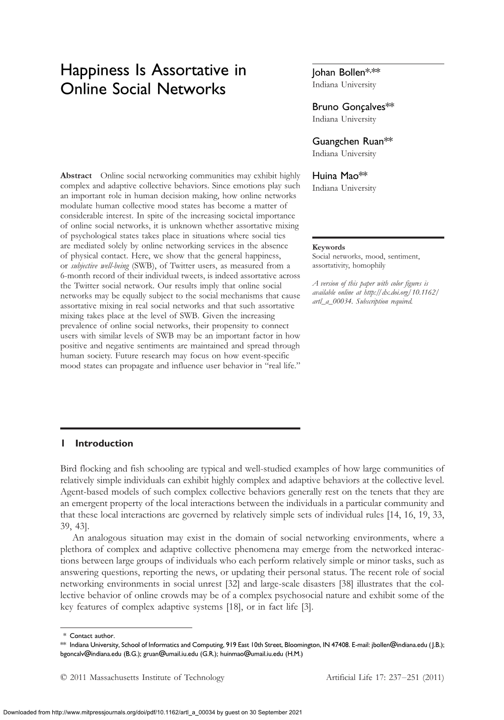 Happiness Is Assortative in Online Social Networks