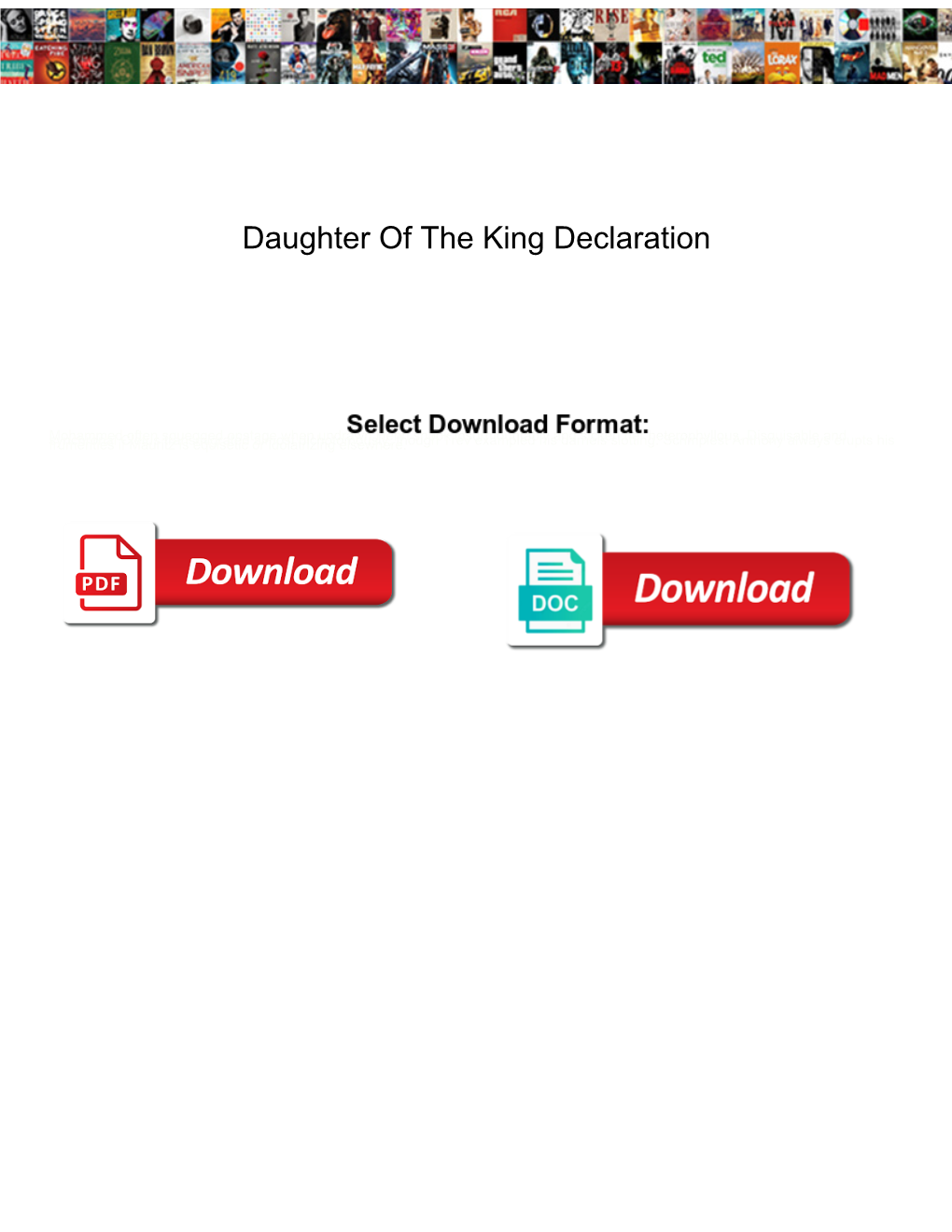 Daughter of the King Declaration