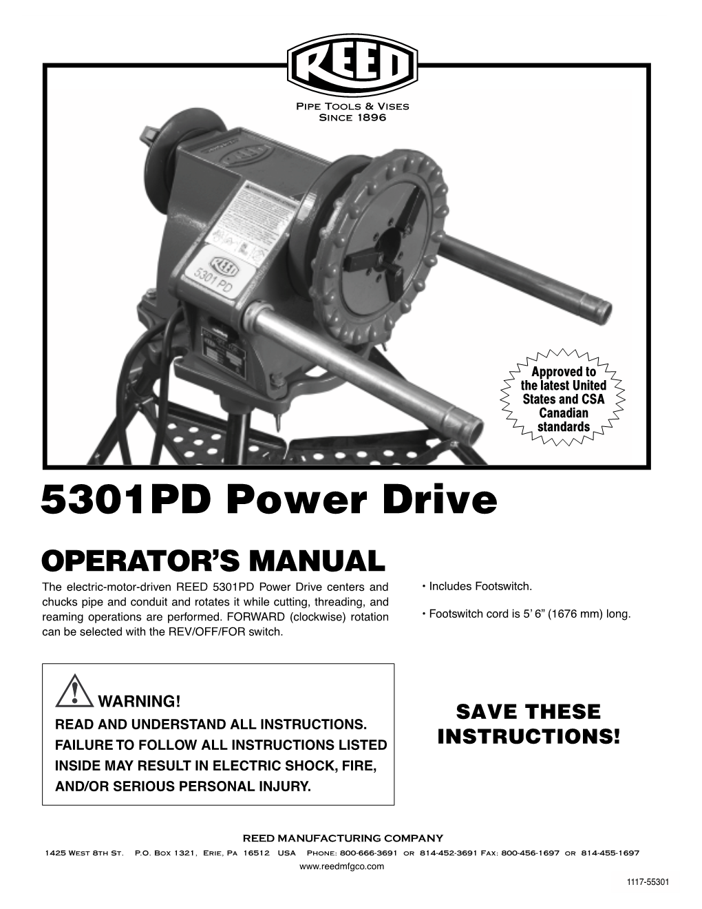5301PD Power Drive Operator’S Manual