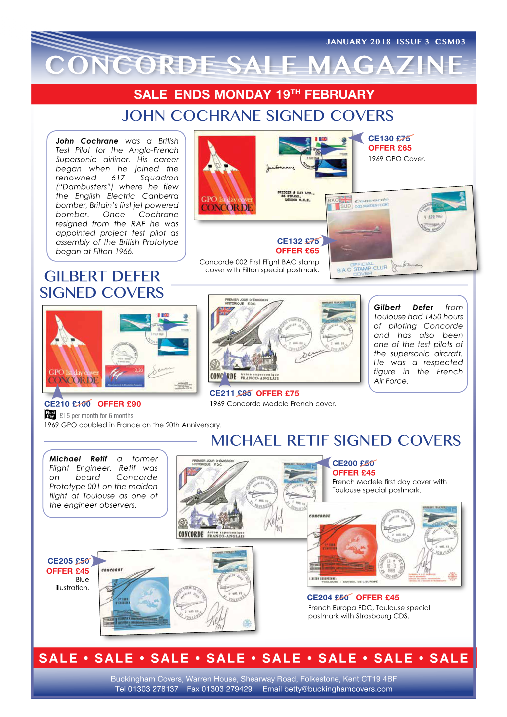 Concorde Sale Magazine Sale Ends Monday 19Th February John Cochrane Signed Covers
