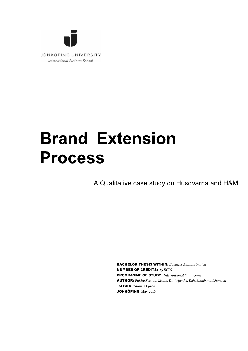 Brand Extension Process
