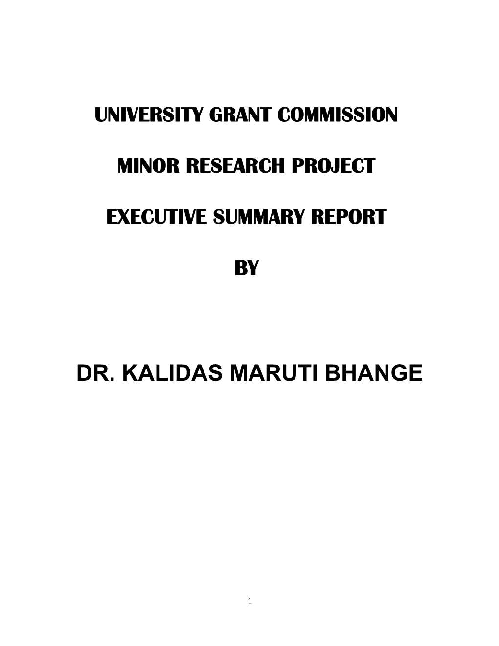Dr. Kalidas Maruti Bhange