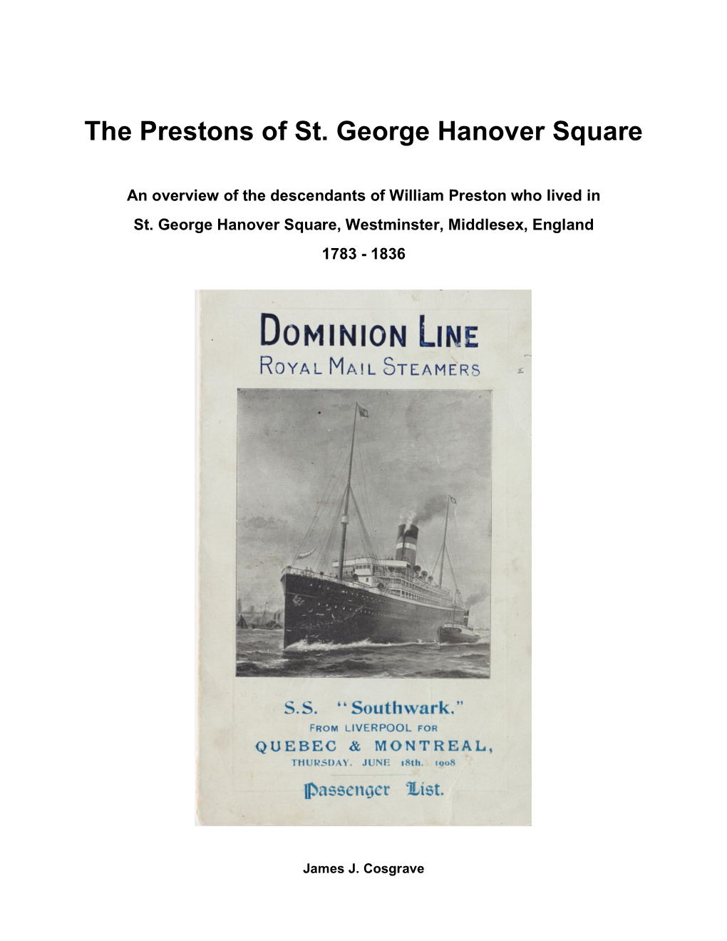 The Prestons of St. George Hanover Square