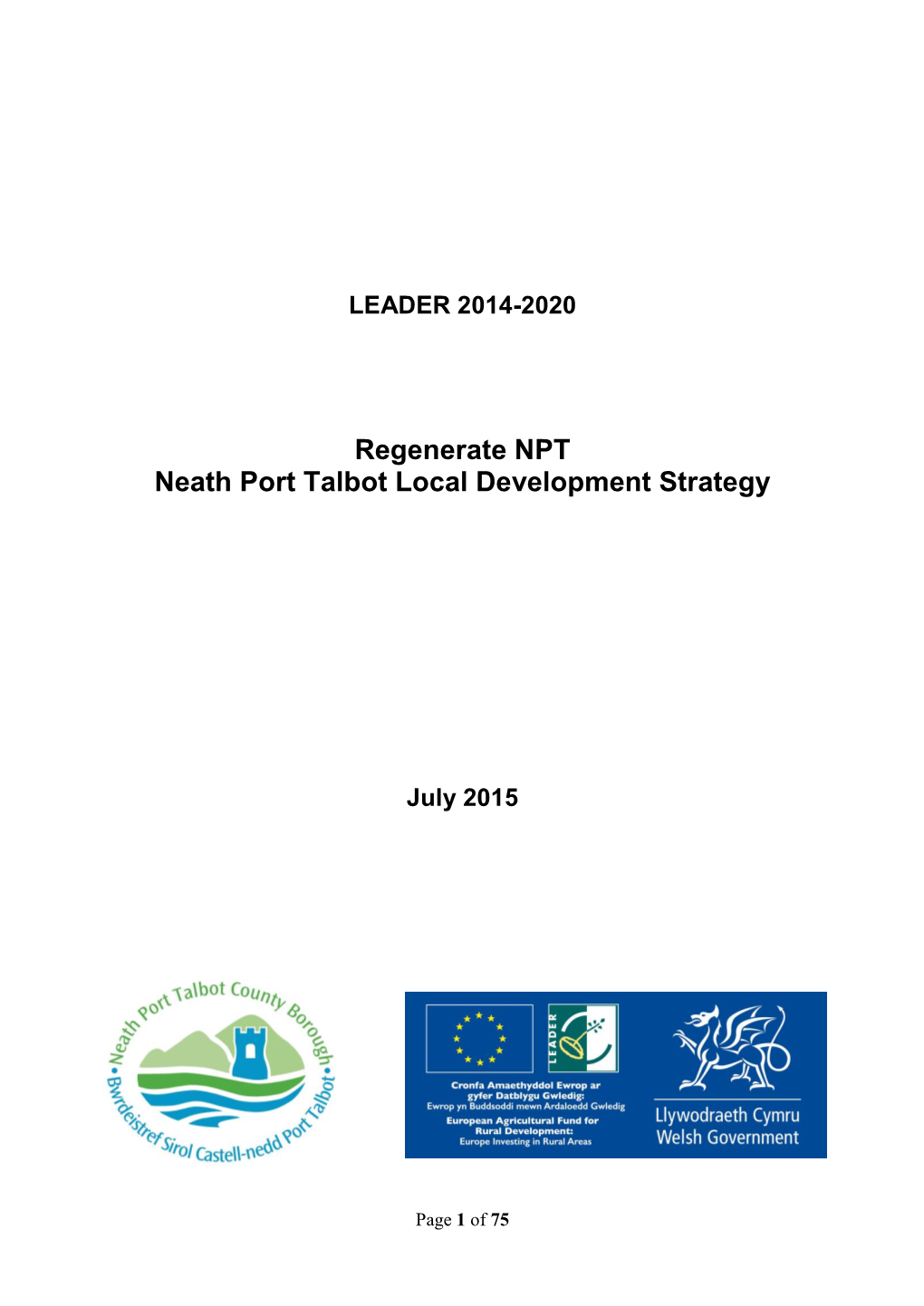 Regenerate NPT Local Development Strategy 2014