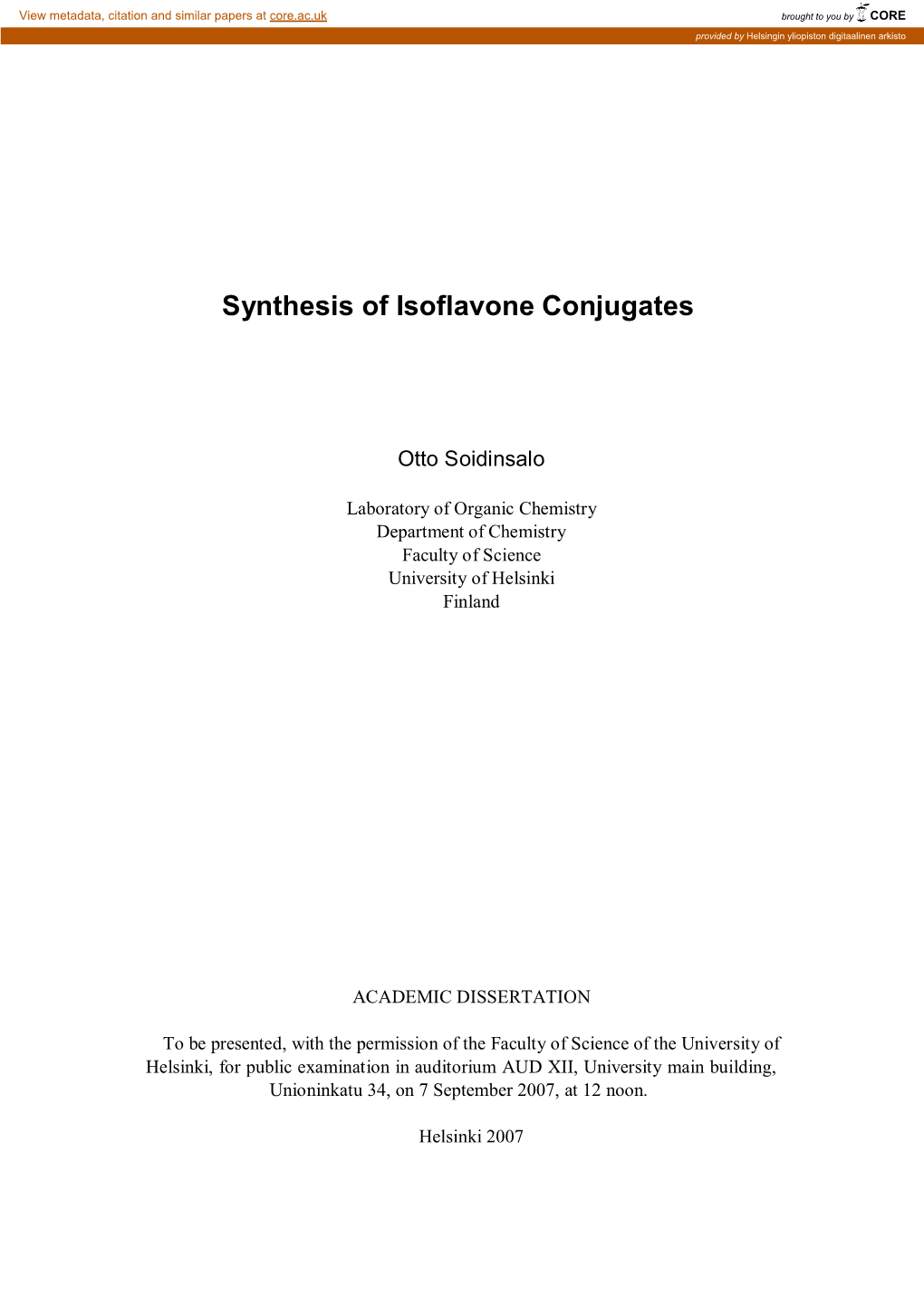 Synthesis of Isoflavone Conjugates