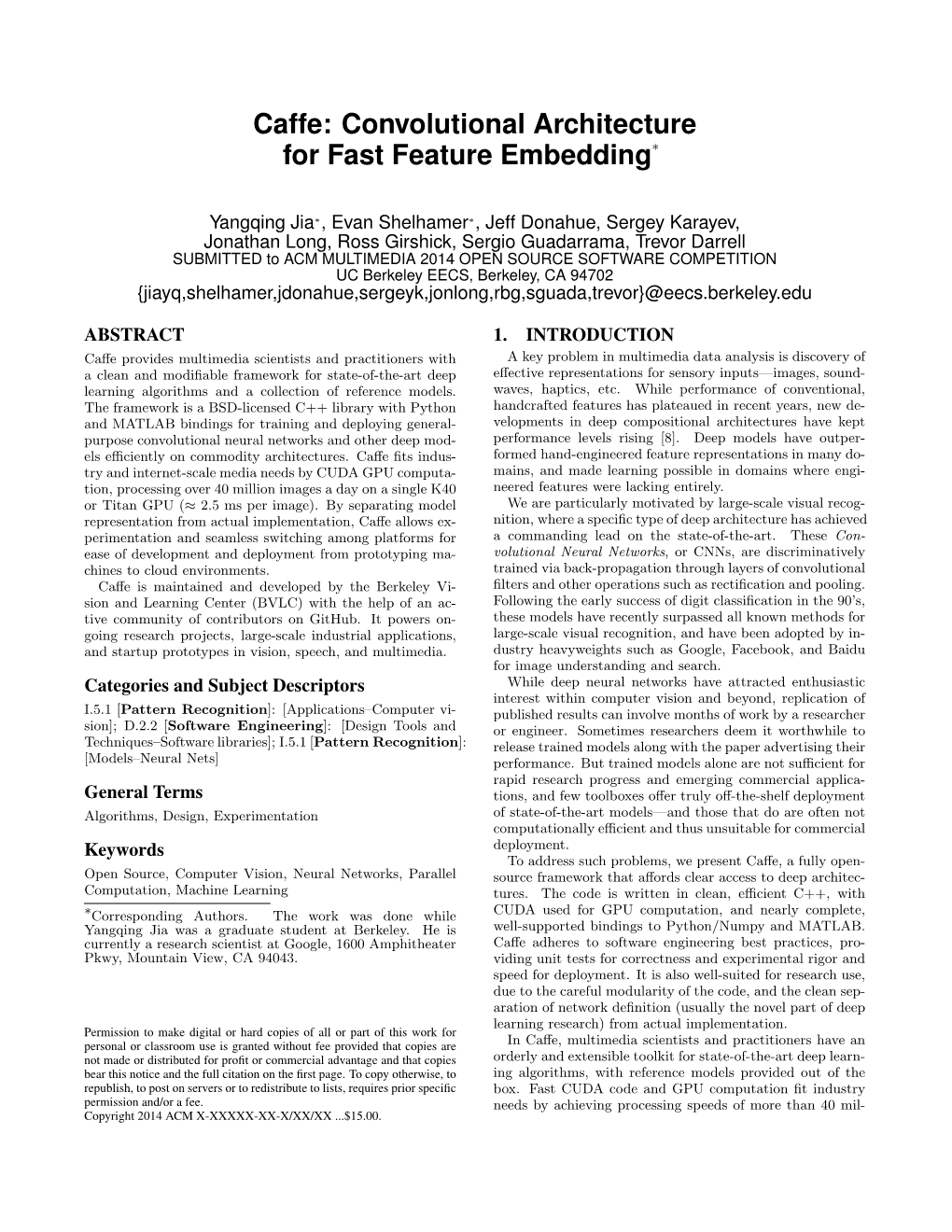 Caffe: Convolutional Architecture for Fast Feature Embedding∗