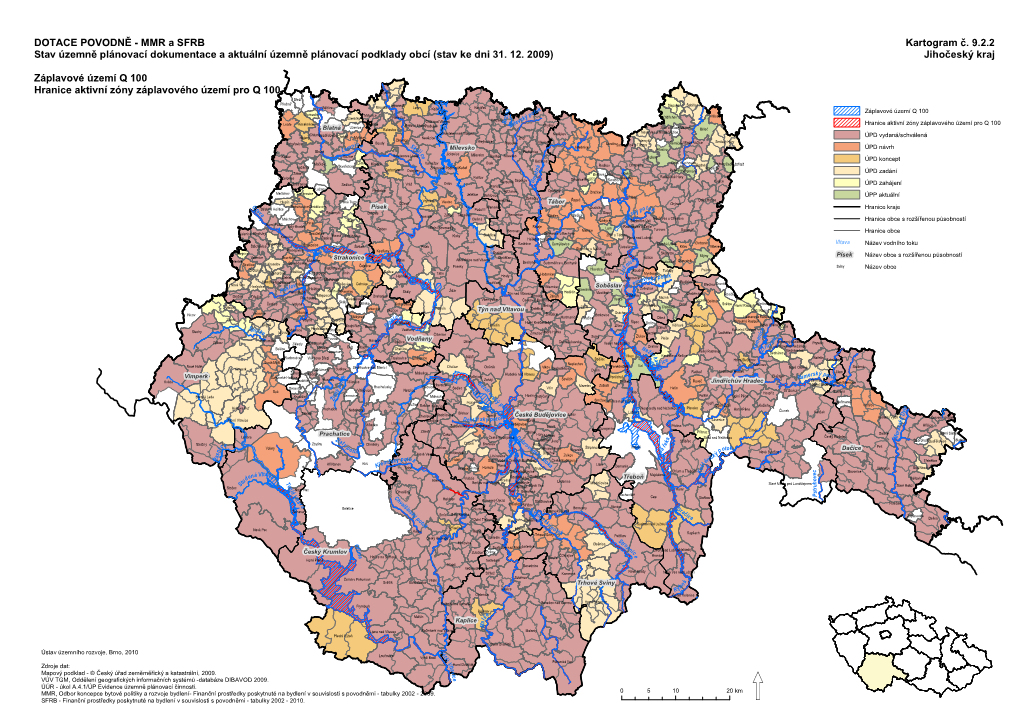 DOTACE POVODNĚ - MMR a SFRB Kartogram Č