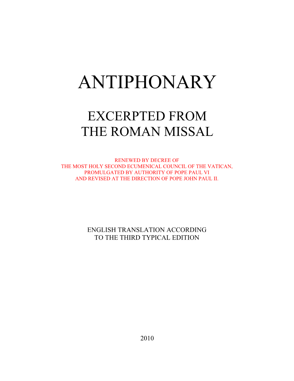 Roman Antiphonary