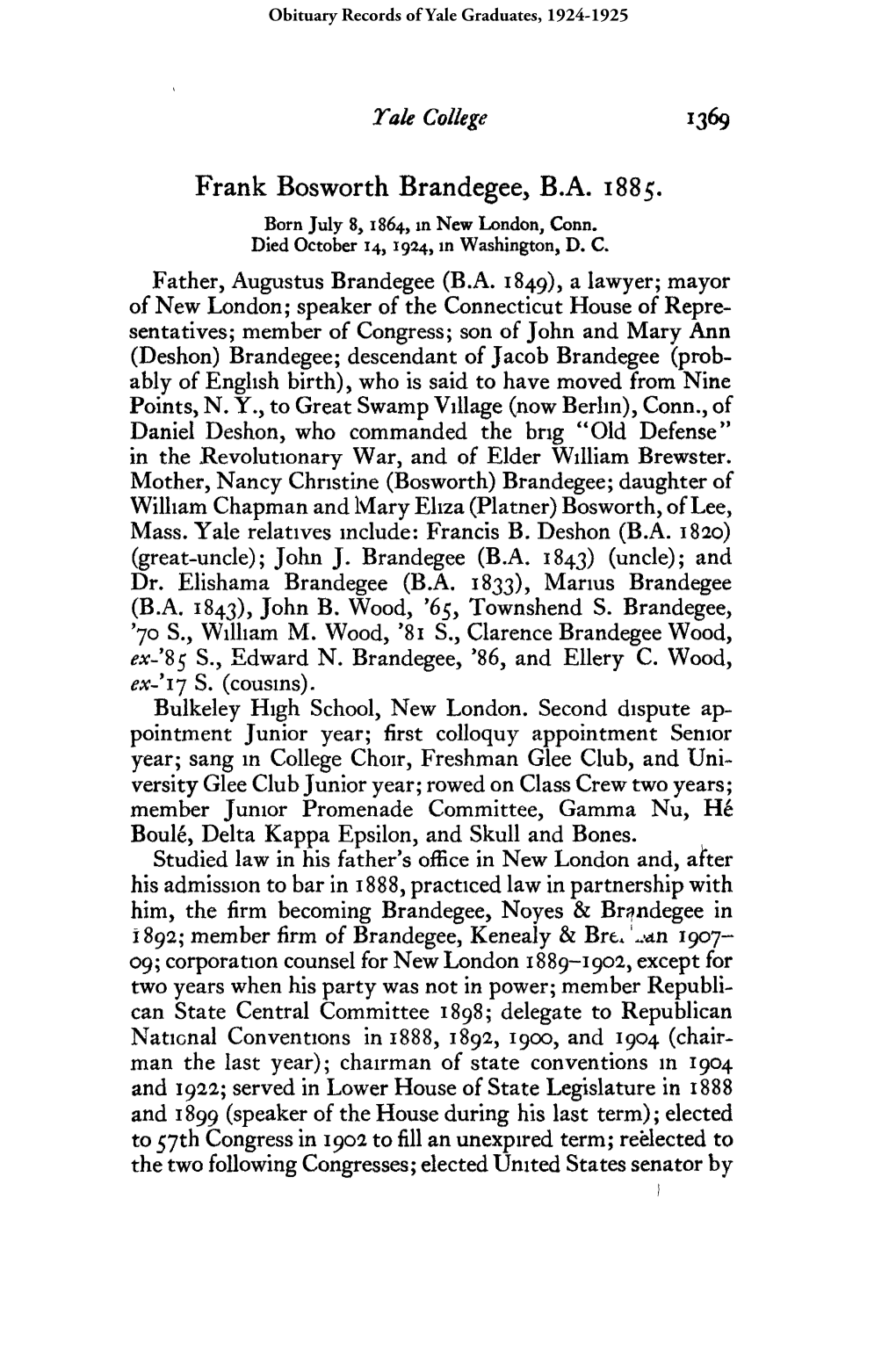 1924-1925 Obituary Record of Graduates of Yale University