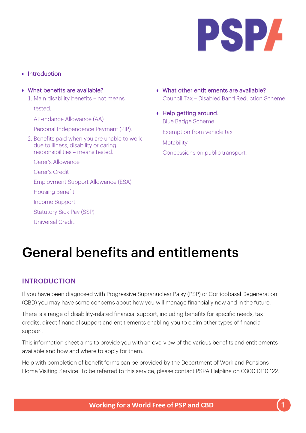 General Benefits and Entitlements
