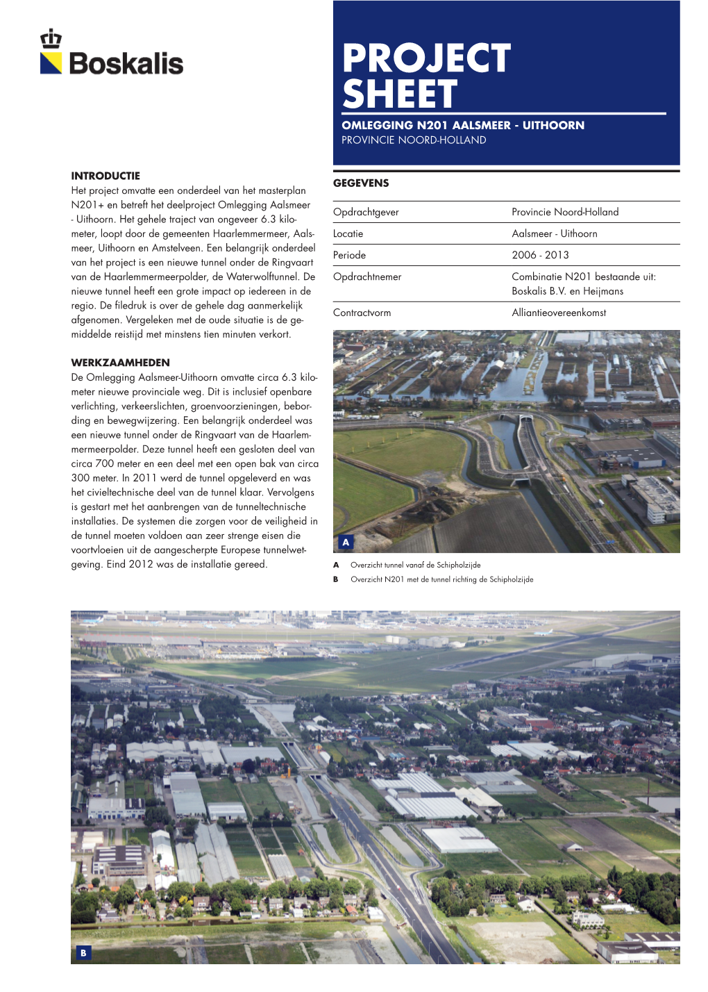 Project Sheet Omlegging N201 Aalsmeer - Uithoorn Provincie Noord-Holland