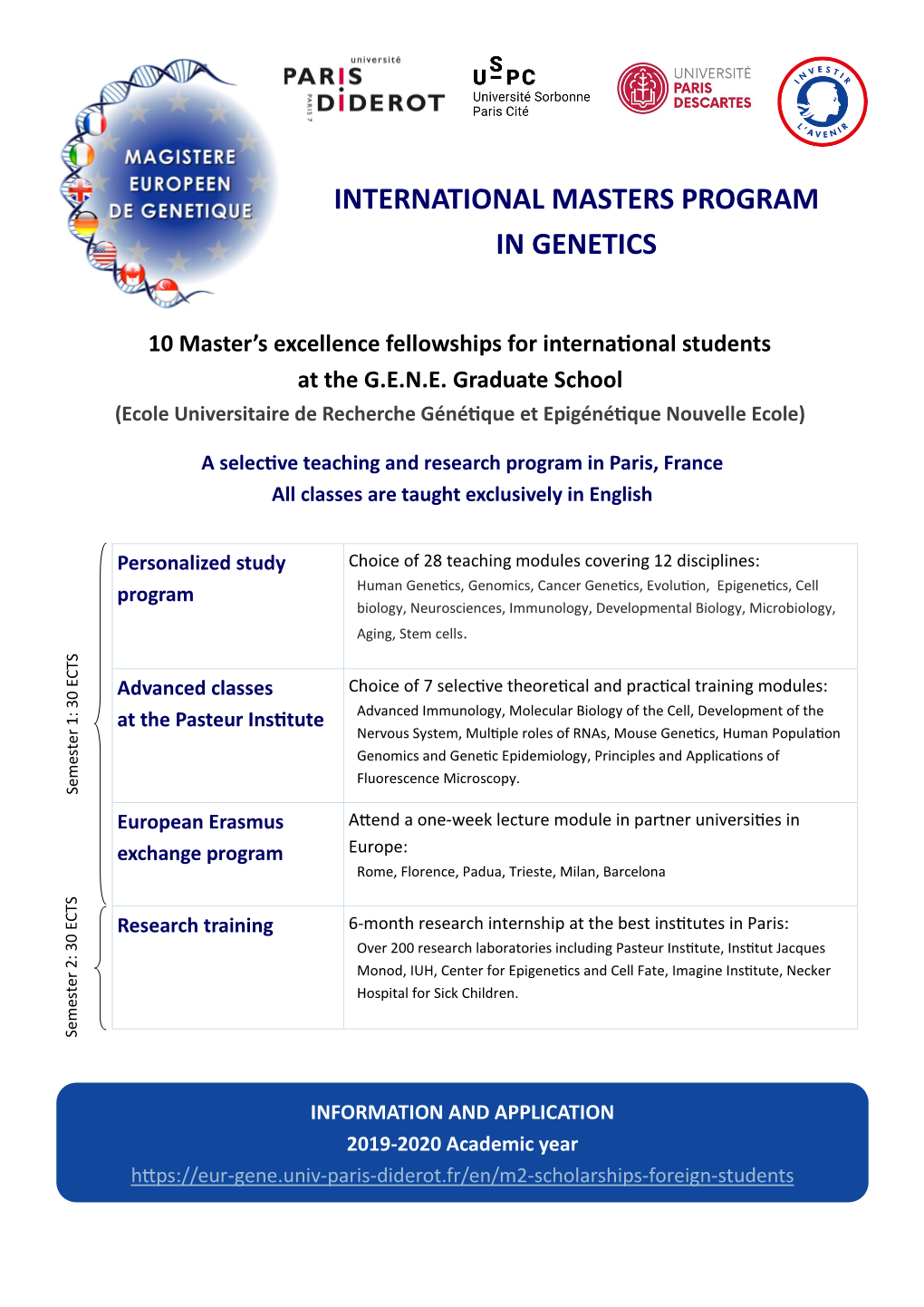 International Masters Program in Genetics