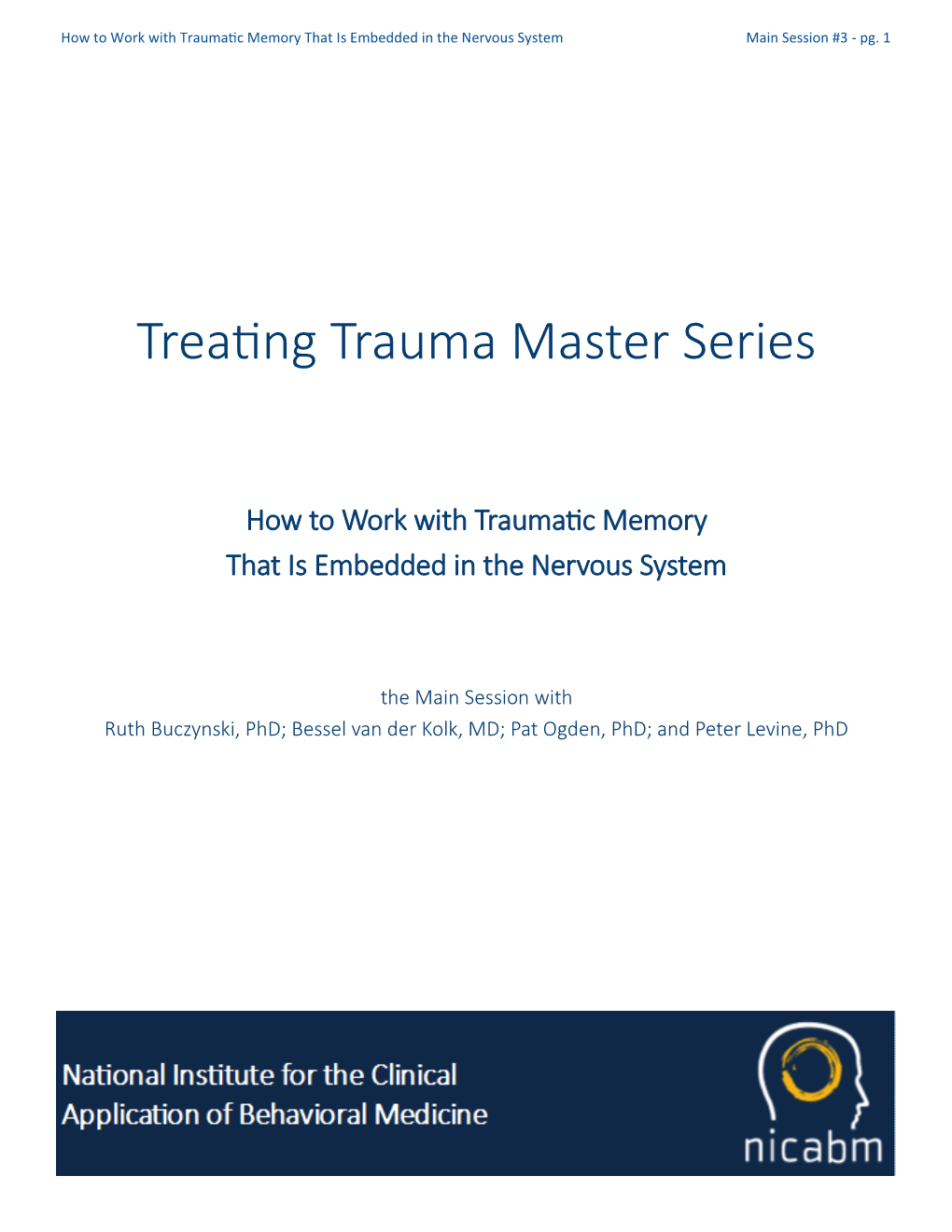 Treating Trauma Master Series