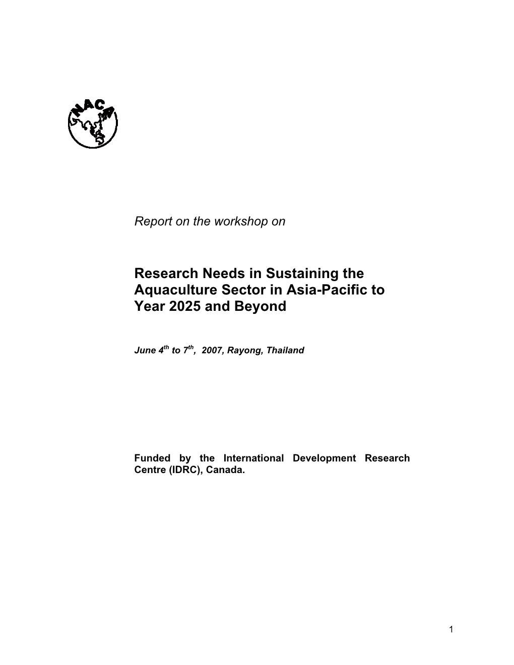 Research Needs in Sustaining the Aquaculture Sector in Asia-Pacific to Year 2025 and Beyond