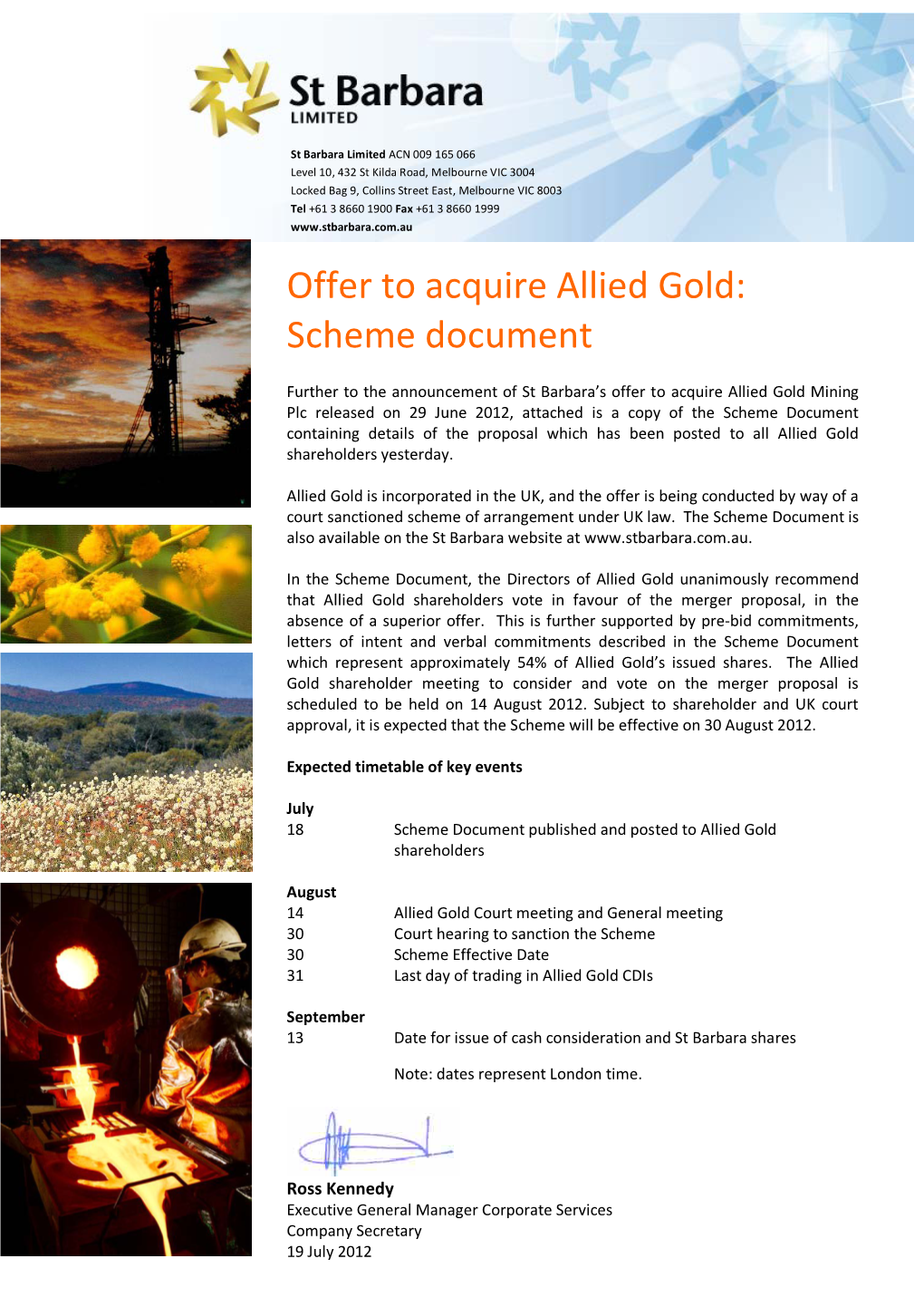 Offer to Acquire Allied Gold: Scheme Document