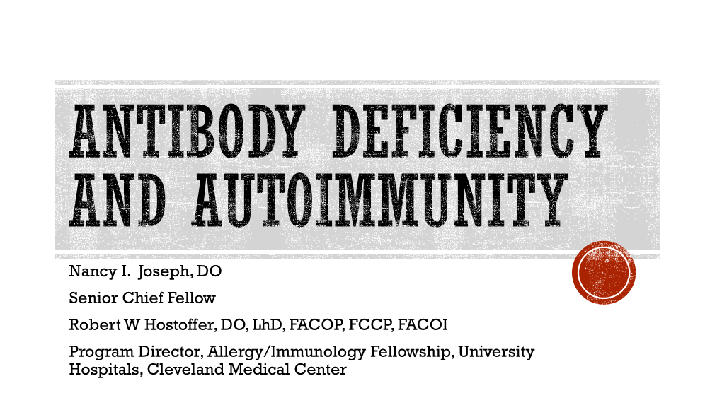 CVID and Autoimmunity