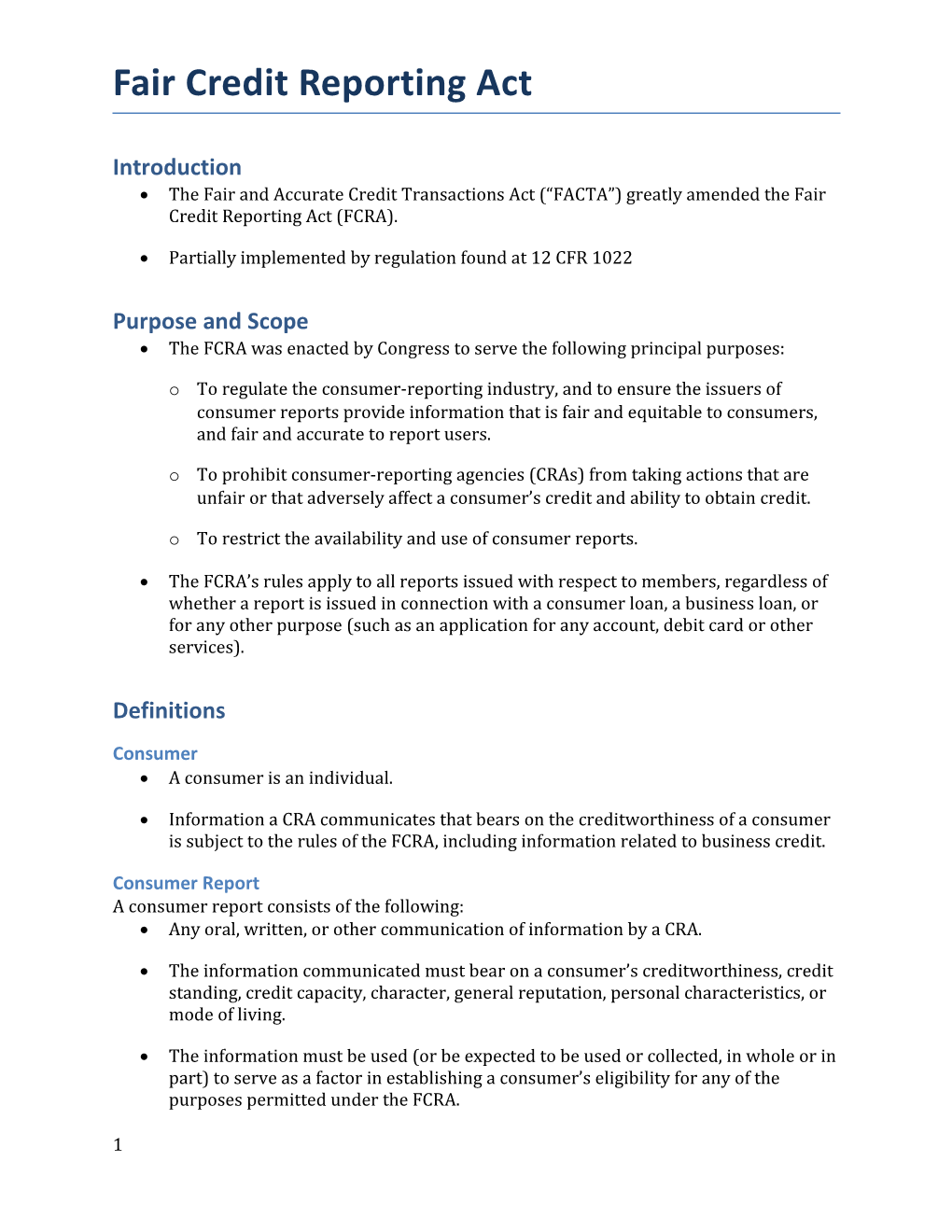 Fair Credit Reporting Act